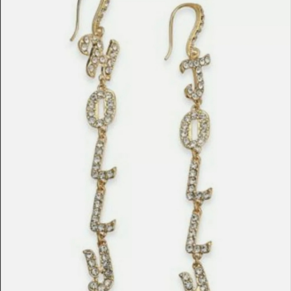 Gold Tone Crystal Holly/ Jolly Line INC
